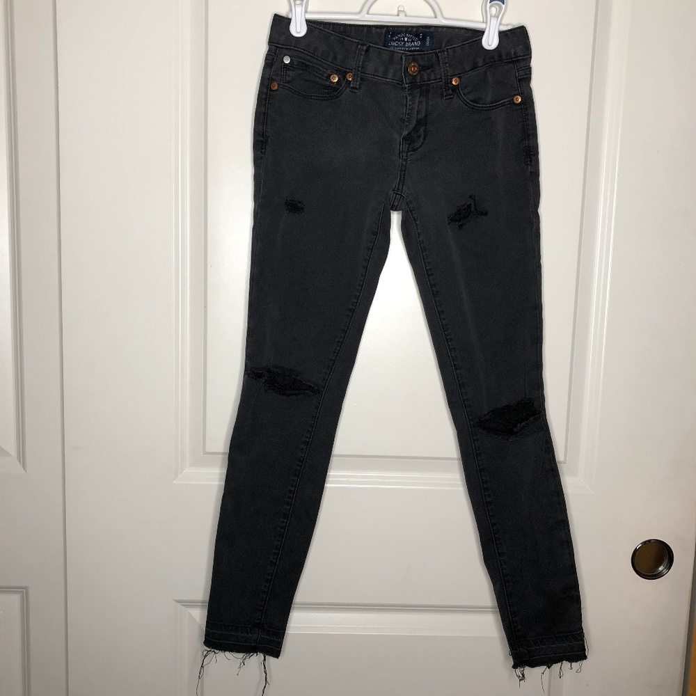Lucky Brand Lolita Capri Faded Distressed Capri